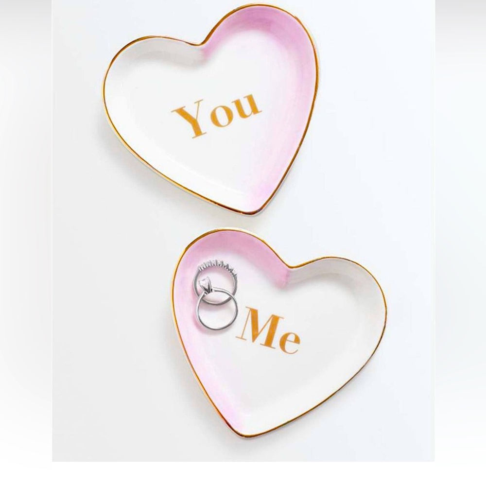 Martha Stewart Heart-Shaped Trinket / Jewelry Dishes Set of 2